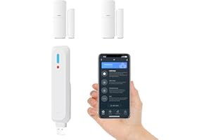 AGSHOME Alarme Maison sans Fil（Silencieux） Intelligent Système de Sécurité, Alarm Kit 3 pièces avec APP,Compatible avec Alexa,Extensible pour Maison. Camping-Car, Garage, Bureau