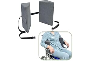 Mybow Support latéral pour fauteuil roulant, protection latérale pour fauteuil roulant, coussin de soutien latéral en mousse pour fauteuil roulant, coussin de chaise roulante, rembourrage latéral pour