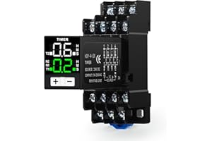 Ailao Relé Temporizador Digital 24V 0,1s-99h para Luces - Control de Tiempo de Ciclo Retardador 4 Normalmente Abierto/Cerrado 14 Pines DC Con Zócalo