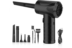 TAVADA Elektryczna Dmuchawa do Kurzu, Odkurzacz na Sprężone Powietrze,3-Biegowa Dmuchawa Air Duster, Wydajna 50000 Obr./Min do Klawiatury, Samochodu, Sprzętu Biurowego, Sofy, Koło do Pływania