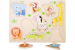 Small Foot by Legler Animali Dello Zoo, Set Puzzle in Legno, Colore Multicolore, 4763