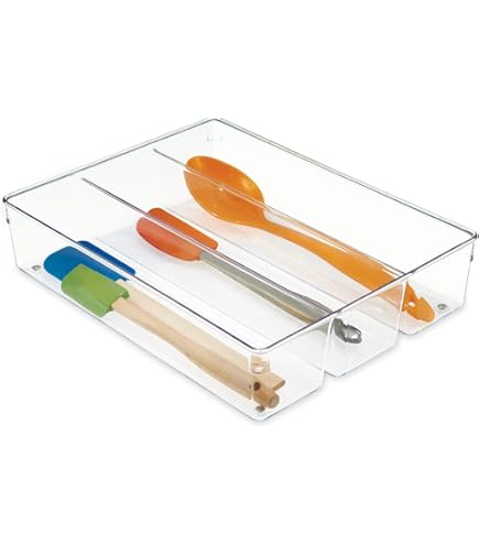 Addis Vassoio Organizer Per Utensili Da Cucina 6 Scomparti - Morbido Al Tatto, Bianco E Grigio