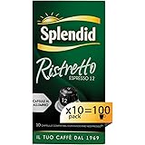 Splendid - Capsule Caffè Espresso Ristretto - 100 Capsule in Alluminio - Intensità 12 - Compatibili con Macchine Nespresso®* 