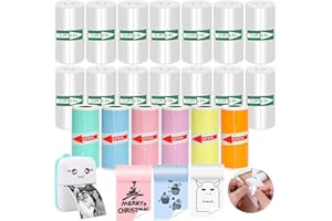 Tiusixsy 20 rollos de mini pegatinas para impresoras, Mini Pegatina Imprimible Autoadhesiva, papel térmico para cámara infantil, papel térmico para cámaras instantáneas, Papel sin Tinta(57 X 25 mm)