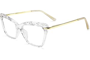 FEISEDY Oversized Classic Cateye Glasses for Women Crystal Frame Clear Lens Fashion Glasses Womens Eyewear B2440