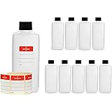 10x 250 ml bottiglie in plastica Octopus, bottiglie in plastica HDPE con tappi a vite in nero, bottiglie vuote con coperchi a