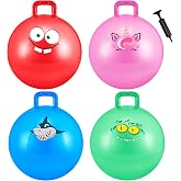 Sinmoe 50 cm 4 Jumping Balls for Children 3 to 8 Years Old | With Handles Inflator, Jumping Balls Toy, Indoor and Outdoor, De