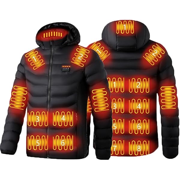 Verwarmde hoodie zonder batterij Elektrisch verwarmde jas USB verwarmd sweatshirt Dames Heren Hoodies Pullover Winter Warme jas met 9 verwarmingszones voor buitenactiviteiten, Zwart, XXL
