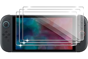 Heioloo 3 Piezas Cristal Templado para NS switch 2 2025 Protector de Pantalla Vidrio Templado, Sin Burbujas, Dureza 9H, Resistente a Arañazos