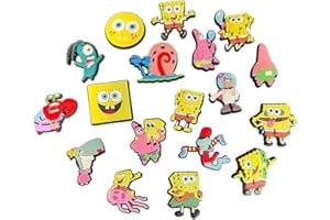 Bodygenix Spongebob Croc Charms, 20 PCS Kids & Teens DIY Decorative Shoe Charms, Cartoon Cute Durable, DIY Shoe Accessories Gifts, for Kids Boys Teens Adults Party Gifts