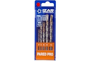 Izar 30220 Juego Broca Punta Metal Duro Pared Profesional 1886, 5 Piezas,