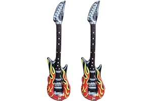 BINXIAOQIN 2 Stück Luftgitarren zum Aufblasen,Aufblasbare Gitarre Erwachsene,Luftgitarre Gitarre Aufblasbar Inflatable Aufblasbar Party Aufblasbare Instrumente Aufblasbare Gitarren Aufblasbares Deko