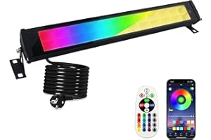 INDMIRD Reflektor RGB LED, 50W LED kolorowy reflektor LED sterowanie aplikacją Bluetooth, LED Bar Efekty świetlne IP66 milionów Smart Party Lights dla DJ Disco Party Garden Halloween Stage Lights