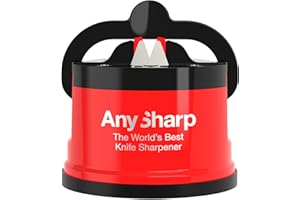 AnySharp Aiguiseur de Couteaux avec Ventouse, Rouge