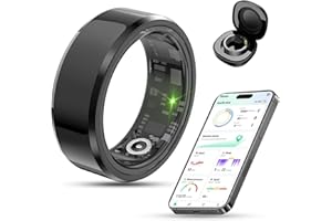 More9Room Smart Ring Heart Rate Monitor Fitness Ring Tracker Support Sleep Monitoring Step Tracker Heart Rate Counting Blood Oxygen Pedometer Smart Rings for Sports Time, Distance SIZE#12【21.6mm】