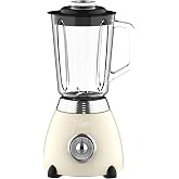 ZLN1207 Retro stand blender, 1,5 l cam hazneli, par&ccedil;alayıcı, Smoothie makinesi, mikser, paslanmaz &ccedil;elik bı&ccedil;ak, 2 hız ve nabız