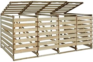 KOIECETA Madera de pino impregnada para contenedores de basura, 4 cubos de basura