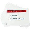 PACK4YA A4 Document Enclosed Wallets 319 x 235 mm Peel and Seal Envelopes for Invoices, Packing Lists or Notes, Self Seal Packaging Packing Shipping Postage Pouches Bags (Pack of 100)
