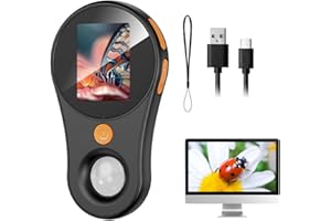 Adiwo Handhållet digitalt mikroskop, 500 x 2 MP HD-förstoringsglas, 2 tums USB-uppladdningsbart fickmikroskop med 8 LED, för vuxna