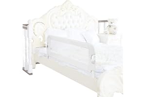 DREAMADE Sponda per il letto 120 cm, Sponda Letto di Sicurezza per Bambini Piccoli, Sponda Pieghevole Anti Caduta per Bimbi, Sponda Universale per Letti Singoli e Matrimoniali (Bianco)