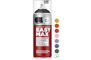 ‎CL COSMOS LAC COSMOS LAC Matte Spray Paint with High Coverage - DIY Paint Spray Cans - Acrylic Spray Paint - Colour Spray, Varnish Spray Can - Transparent Varnish Set (Silky Matte Single, RAL 9005 - Black)