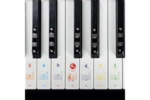 Imelod Stickers pour 49/61/76/88 touches, piano et clavier Notes de musique Ensemble de stickers pour les touches de Blanc et Noir, Transparent et amovible(colorés)