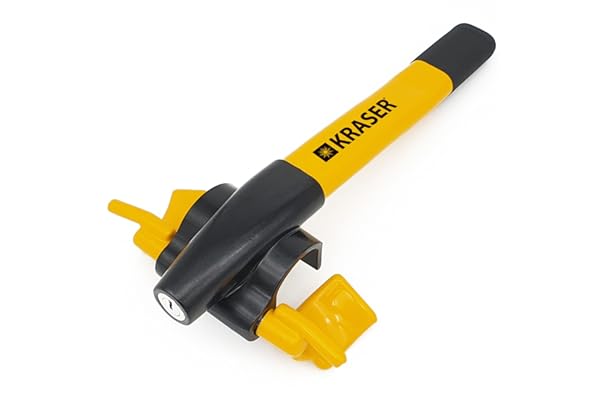 KRASER KR855Y Antirrobo Coche Volante Salpicadero Más Visible, Seguridad Extra Alrededor del Radio, Cierre Más Rápido Sin Llave, Bloqueo Barra Antirobo Universal para Camper, SUV, Autocaravana, Auto