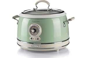 Ariete 2904, Cuiseur à Riz, Cuiseur à Riz Mijoteuse, Cuisson à la Vapeur, Ligne Vintage, 3,5 L, Revêtement Céramique Anti-Adhésif, 650 W, Vert