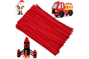Ainiv 200 PCS Cure-Pipes pour L'artisanat, 30 cm de Cure-Pipes Rouge, Bâtons Pelucheux, Fournitures Artisanales, Tiges de Chenille pour Le Bricolage, Décoration Créative Faite à La Main