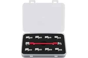 Deror Motorcycle Spoke Wrench CNC Spanner Set 5.0‑6.8 Length 93mm/3.7in for Most Motorbike 5.0, 5.2, 5.4, 5.6, 5.8, 6.0, 6.2, 6.4, 6.6, 6.8(C(Red)