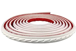 HY HAOYING ITTA Flexible Zierleiste, selbstklebend, 3 m, abziehen und aufkleben, Blumen-Wandleiste, Deckenleiste für Kleiderschrank, Tür, Möbel, Heimdekoration. (Weiß)