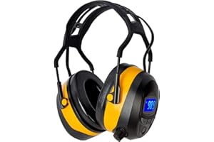 Gardtech, cuffie protettive Ear Defenders, con radio FM, connettore stereo, display LCD e scheda SD da 4 G, SNR 29…