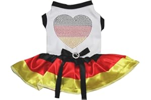 Petitebelle Deutschland Herz Weiß Baumwolle Shirt Tutu Puppy Hund Kleid