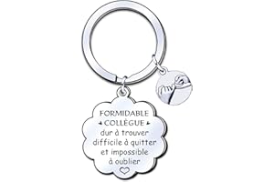 LUODAN Cadeau Collègue Porte-clés,Cadeaux Anniversaire Femme Homme,Porte-clés d'amitié,Cadeau de Retraite,Collègue Depart Collegue de Travail Porte Clés Personnalisé Idee Cadeaux Amie