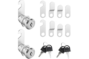 VFANDV 2 Juegos de Cerradura de Buzón 16mm, Cerradura Taquilla con 5 Placas Diferentes y 2 Llaves Cierres Seguridad Universal Cerradura de Leva para Armario Cajón Taquillas Muebles