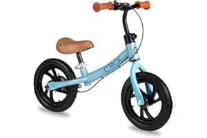 MOMI BREKI Bicicletta senza pedali per bambine e per bambini e bambini a partire da 3 anni (peso corporeo massimo 25 kg), telaio in metallo stabile e leggero con un peso di 3 kg