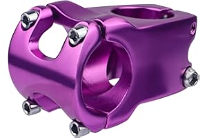 MEGHNA 31.8 Attacco manubrio MTB Bicicletta Manubrio Riser Lega di Alluminio Manubrio Corto 0 Gradi per Mountain Bike E-Bike, BMX, MTB/Bici da Strada (Viola)