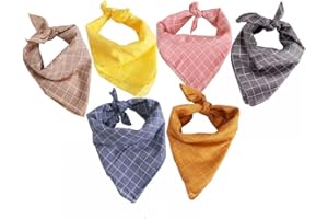 DONGKER 6 Pañuelos para Perros y Gatos, Bufandas para Mascotas, Pañuelos para Perros y Gatos Lavables Ajustables para Pequeños y Medianos