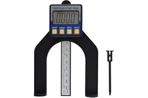 Smgda 80mm Digital Depth Guage, Height Gauge, LCD Display Measuring Ruler for Router Table Saw Table Thickness Gauge with Magnetic Self Standing for Woodworking Home Decoration (Blue)