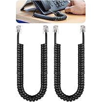 Cavo Telefonico Spirale RJ9 Nero - Lunghezza 3m, Confezione Da 2 - Per Telefoni Fissi - Foto 6