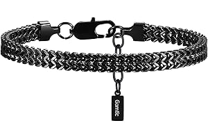 Gamtic Bracciale Uomo Acciaio Inossidabile: Bracciali Uomo Argento 316L con 3CM Catena Estesa e Confezione Regalo Gratuita