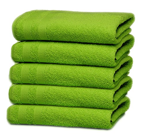 Gästehandtuch 5er Set Grün 30×50 100% Baumwolle 450g/m² Öko-Tex Standard 100 Frottier Handtuch Gästetuch Serie - 2