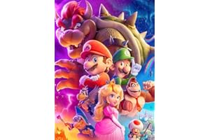 GLXPOG Super Mario Diamond Painting, Peinture Diamant dessin animé Diamant Kit Complet, DIY 5D Diamond Painting pour Adultes Enfants Croix Broderie Cristal Painting Murale Décoration 30x40cm