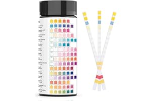 Luckxing 1 Wassertester Trinkwasser, Wasserteststreifen Trinkwasser 100 Stück Teststreifen Für Leitungswasser, Wasserqualitätstest -Wert, Alkalität, Härte, Blei-, Kupfer-, Eisen-, Schwefelwassersto