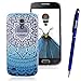 Produktbild Samsung Galaxy S4 Mini Hülle, Yokata Weich Silikon Transparent Mandala Motiv Gradient Case mit Schutzhülle Klar Durchsichtig Crystal Schale Protective Cover + 1 x Kapazitive Feder - Blau