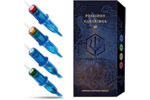 UPTATSUPPLY POSEIDON V3 Tattoo Cartridge Needles 30Pcs with Membrane Safety Cartridges Disposable Needle for Tattoo Artists Round Liner (1203RL)