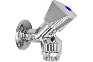 MegaHaustechnik Geräteventil 1/2 Zoll Außengewinde AG Wand Anschluss, Rohrbelüfter, Rückflussverhinderer, Abgang 3/4 Zoll Außengewinde Spülmaschine Waschmaschine Schrägsitzventil Geräte Wasserhahn