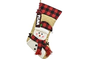 FIVEMILEBRO Medias de Navidad personalizadas con nombres (Puede ser marcado por sí mismo, no es impreso) - Calcetín colgante, decoración para chimenea, árbol de Navidad y celebraciones familiares(Muñeco de nieve)