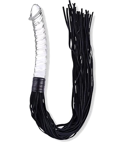 Bondage echt Leder Peitsche mit 100% Latex Dildo Penis Griff