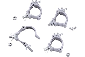 AOMIKITSTU 4 Stück Traversen Klammern Bühnenlichtklemme, Silber Schnellschnalle Bühnenbeleuchtungsklemme, Traversenklemme für 48-51mm Außendurchmesser-Rohr